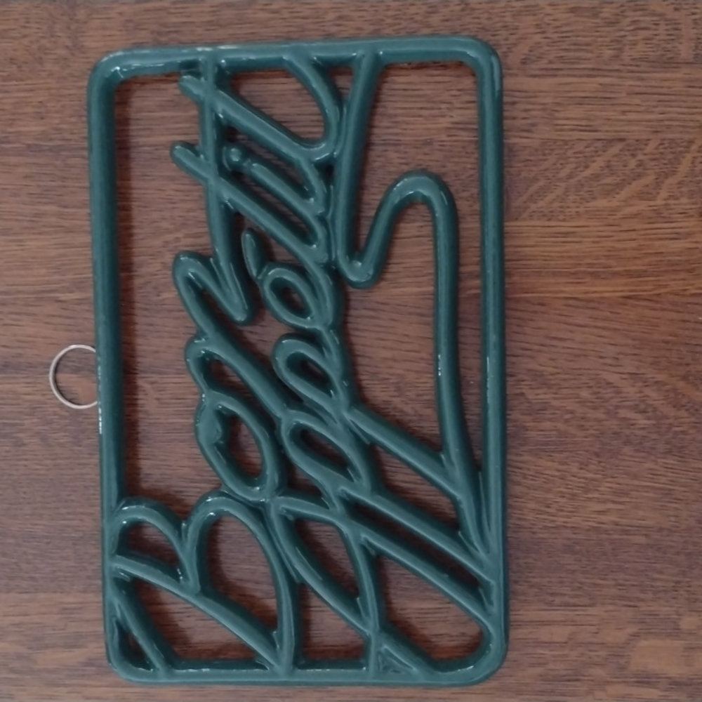 French "Bon Appetit" Cast Iron Trivet b620